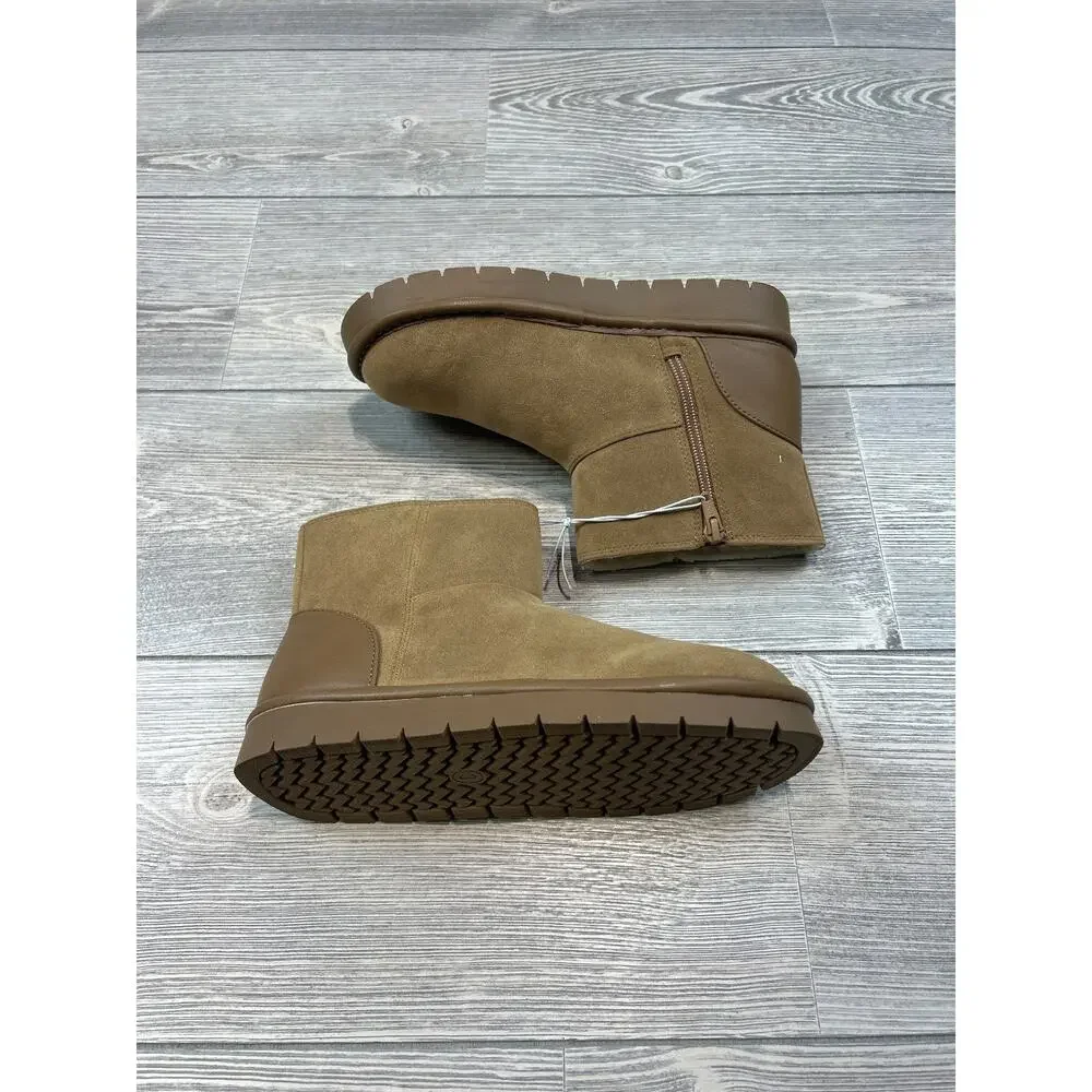 Cat & Jack Girls' Honor Faux Suede Style Boots Cognac 3 NWT